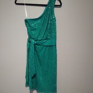 Calvin Klein Women's One Shoulder Waist Tie Dress